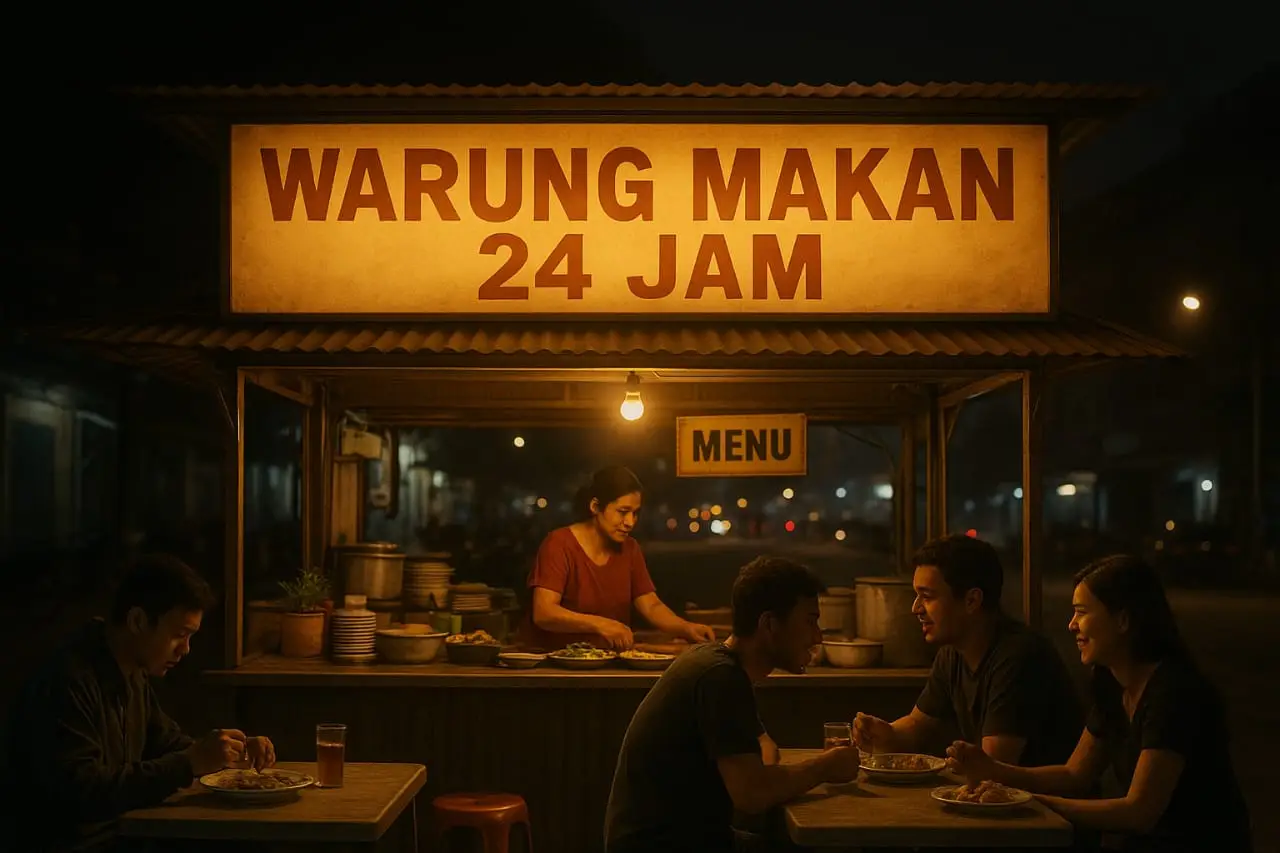 Viral! Warung Makan 24 Jam Diserbu Anak Muda: Bukan Karena Enak, Tapi Karena Tempat Nongkrong Sampai Subuh, Netizen: Laper atau Lapar Diri?